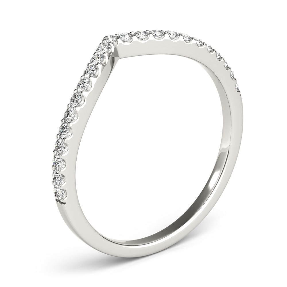 1/5 ct tw Round Lab Grown Diamond Wedding Band in 14K White Gold
