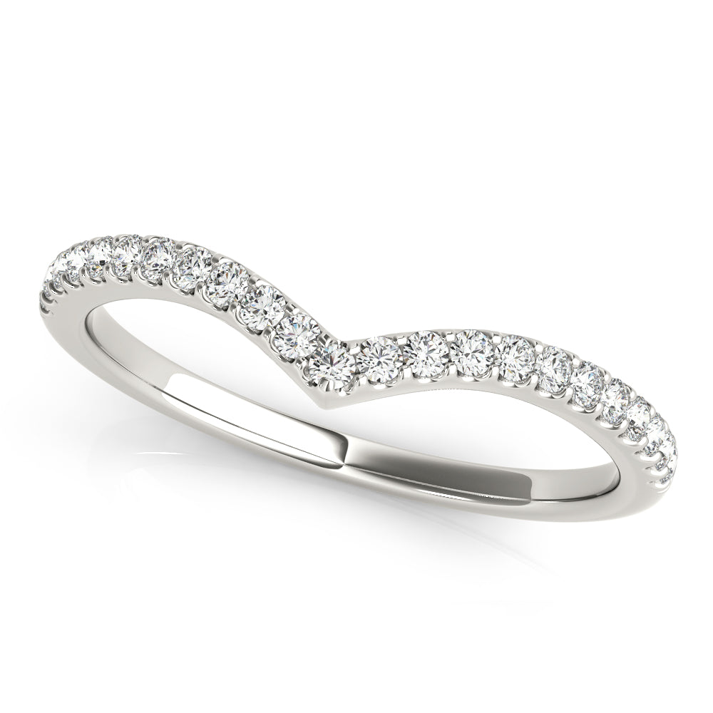 1/5 ct tw Round Lab Grown Diamond Wedding Band in 14K White Gold
