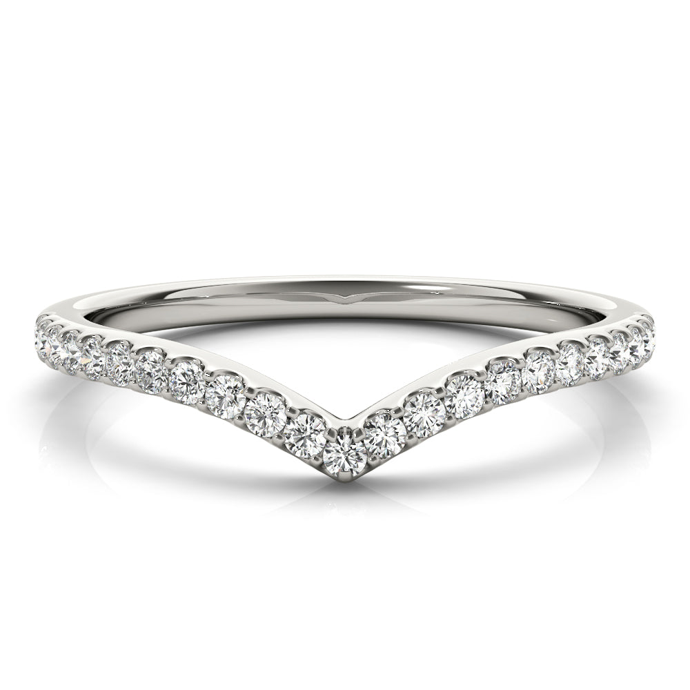 1/5 ct tw Round Lab Grown Diamond Wedding Band in 14K White Gold