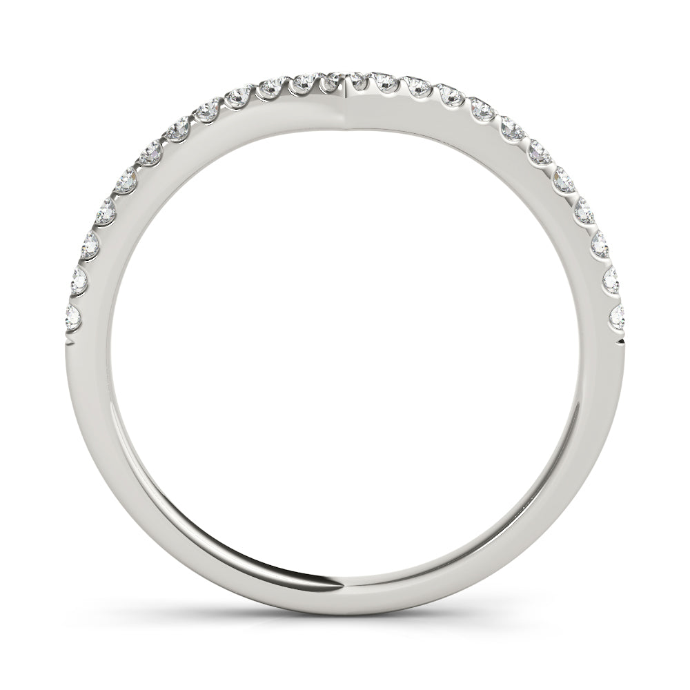 1/5 ct tw Round Lab Grown Diamond Wedding Band in 14K White Gold