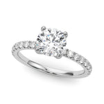3/4 ct Round Lab Grown Diamond Engagement Ring Setting in 14K White Gold