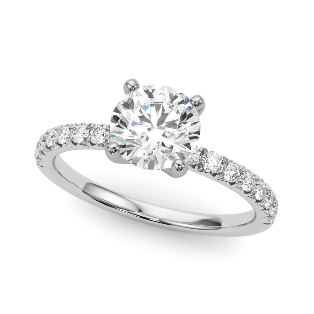 3/4 ct Round Lab Grown Diamond Engagement Ring Setting in 14K White Gold