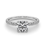 3/4 ct Round Lab Grown Diamond Engagement Ring Setting in 14K White Gold