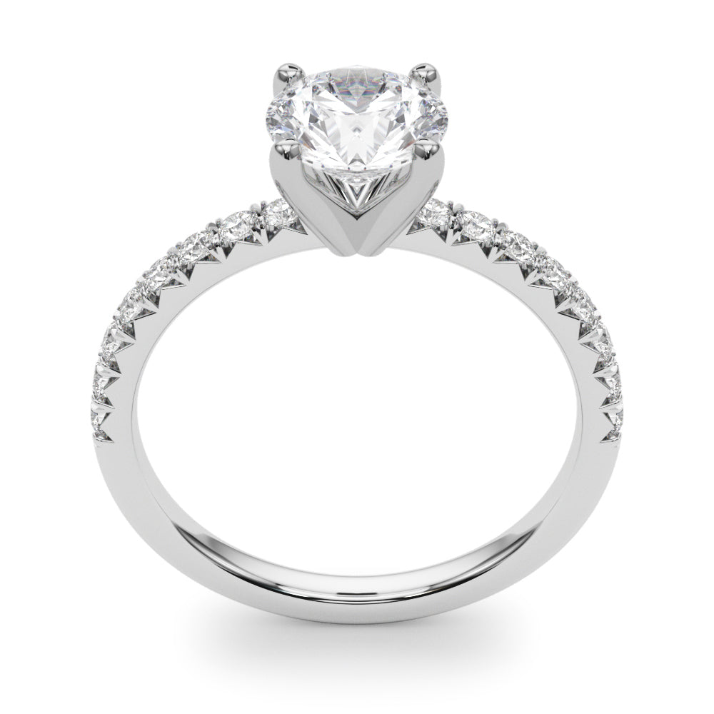 3/4 ct Round Lab Grown Diamond Engagement Ring Setting in 14K White Gold