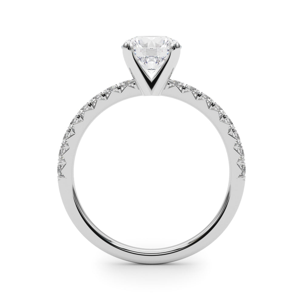 3/4 ct Round Lab Grown Diamond Engagement Ring Setting in 14K White Gold