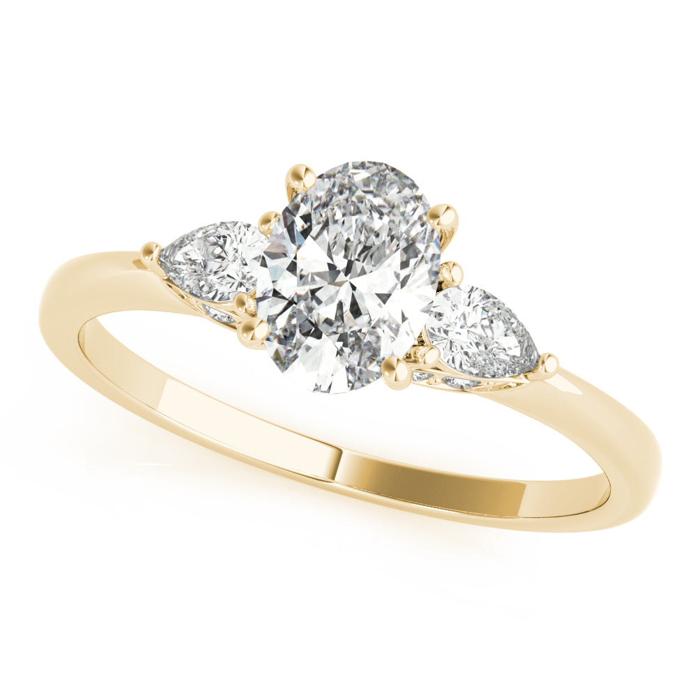 Oval Three Stone Lab Grown Diamond Engagement Ring - VS1 D/E/F | 14K & 18K Gold | 14K White Gold | Oval Lab Diamond | Picasso Gold & Diamond Chicago