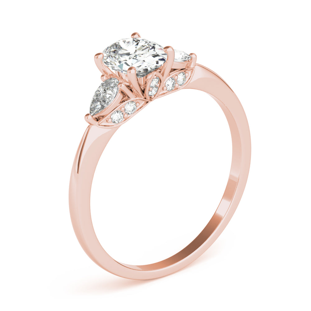 Oval Three Stone Lab Grown Diamond Engagement Ring - VS1 D/E/F | 14K & 18K Gold | 14K Yellow Gold | Oval Lab Diamond | Picasso Gold & Diamond Chicago