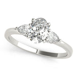 1/3 ct tw Oval Lab Grown Diamond Engagement Ring Setting in 14K White Gold