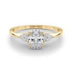 Oval Three Stone Lab Grown Diamond Engagement Ring - VS1 D/E/F | 14K & 18K Gold | 14K Yellow Gold | Oval Lab Diamond | Picasso Gold & Diamond Chicago