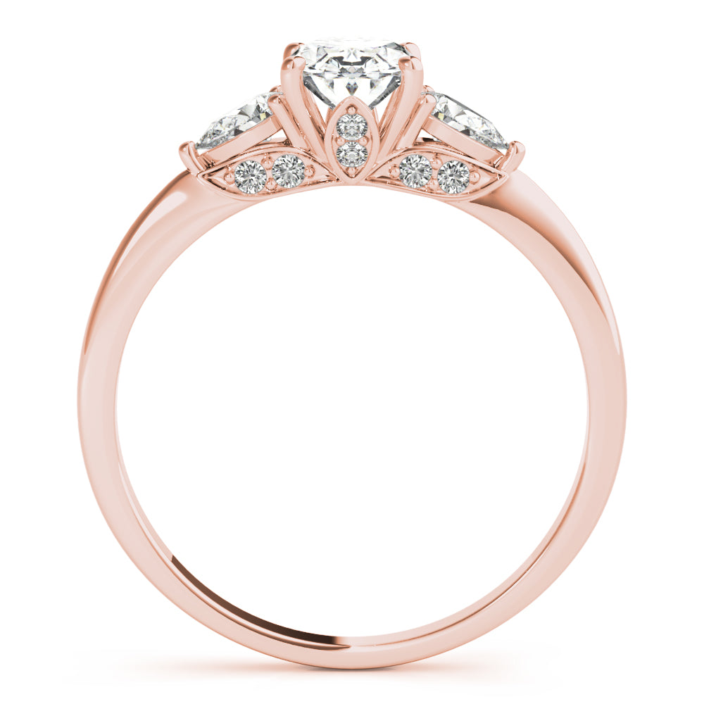 Oval Three Stone Lab Grown Diamond Engagement Ring - VS1 D/E/F | 14K & 18K Gold | 14K Rose Gold | Oval Lab Diamond | Picasso Gold & Diamond Chicago