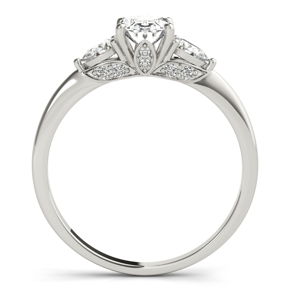 1/3 ct tw Oval Lab Grown Diamond Engagement Ring Setting in 14K White Gold