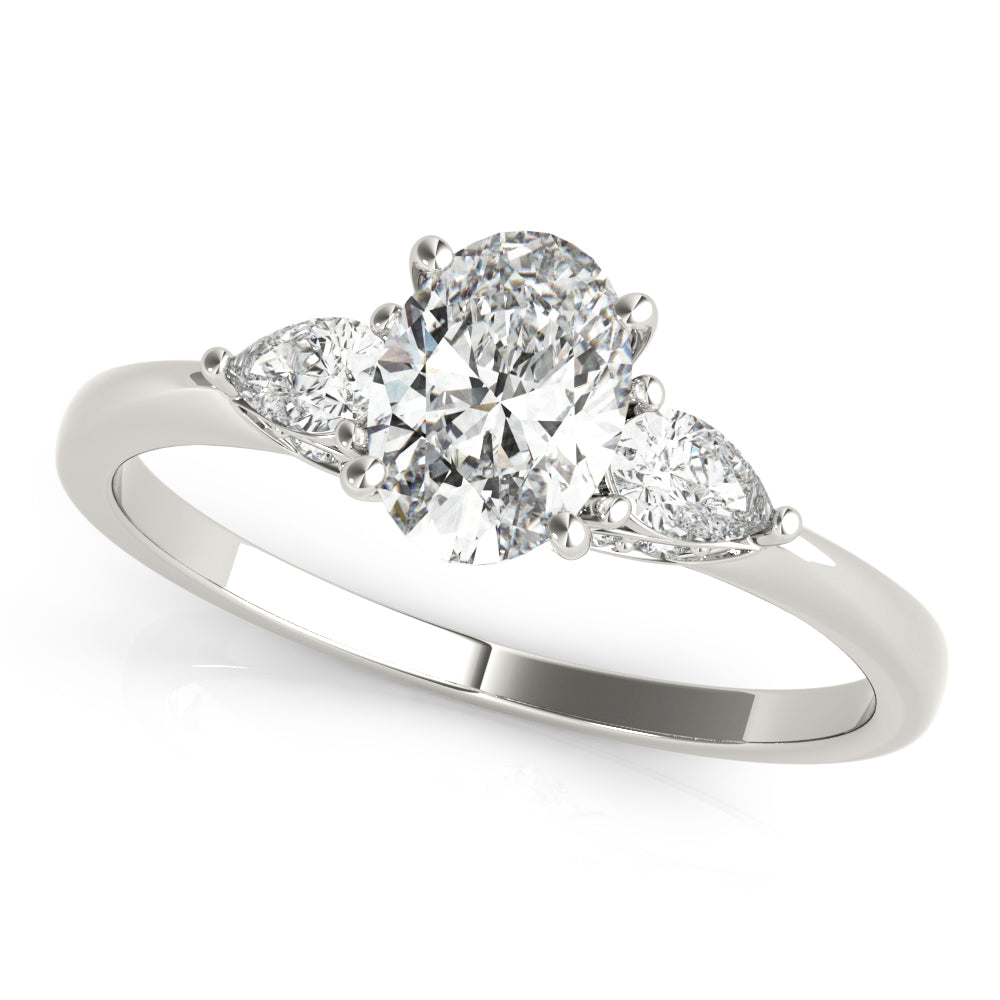 Oval Three Stone Lab Grown Diamond Engagement Ring - VS1 D/E/F | 14K & 18K Gold | 14K White Gold | Oval Lab Diamond | Picasso Gold & Diamond Chicago