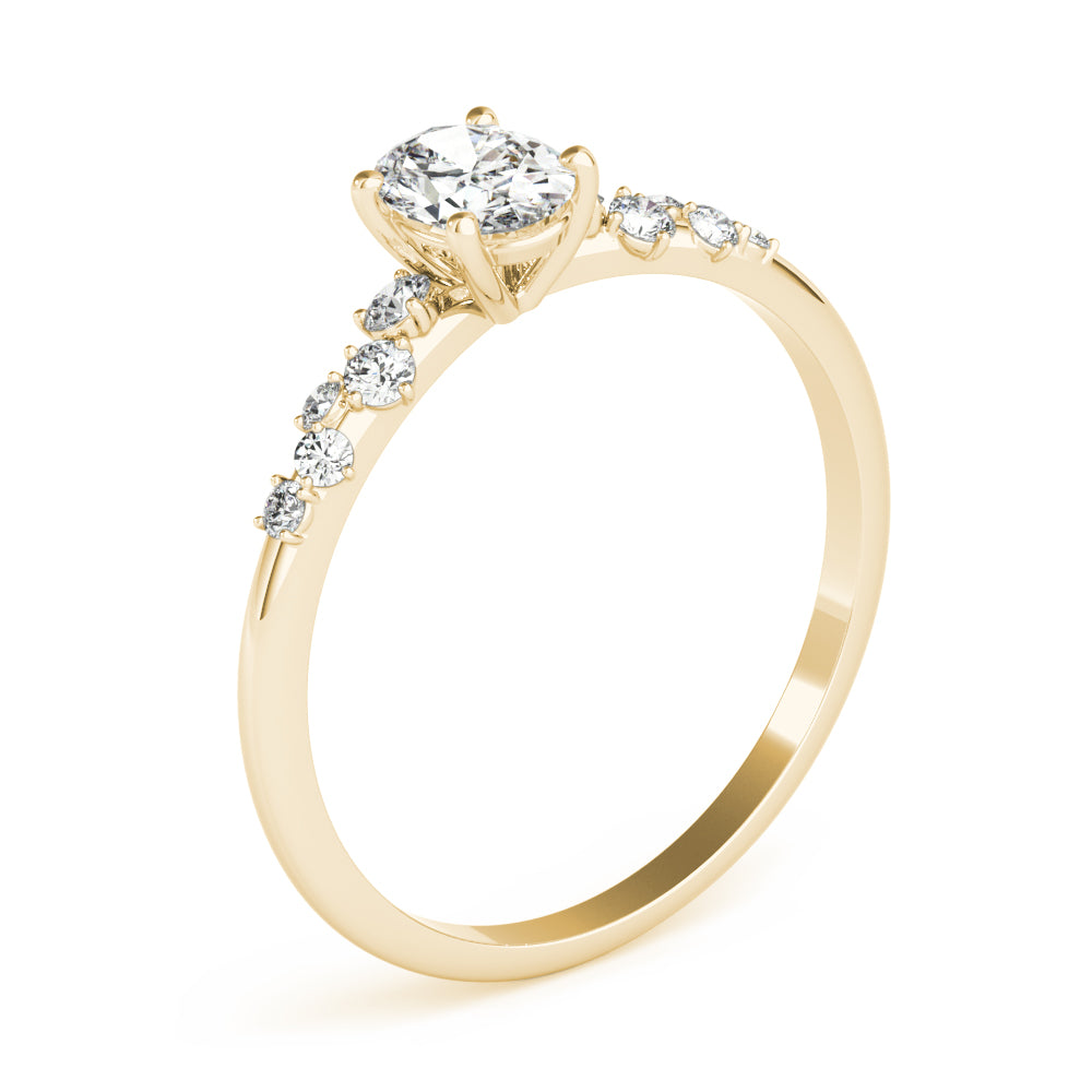 Oval Classic Lab Grown Diamond Engagement Ring - VS1 D/E/F | 14K & 18K Gold | 14K Yellow Gold | Oval Lab Diamond | Picasso Gold & Diamond Chicago