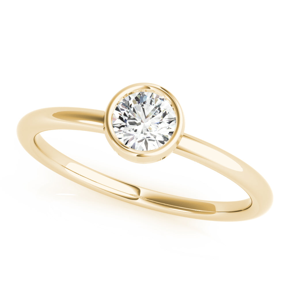 1/3 ct tw Round Lab Grown Diamond Solitaire Ring in 14K Yellow Gold