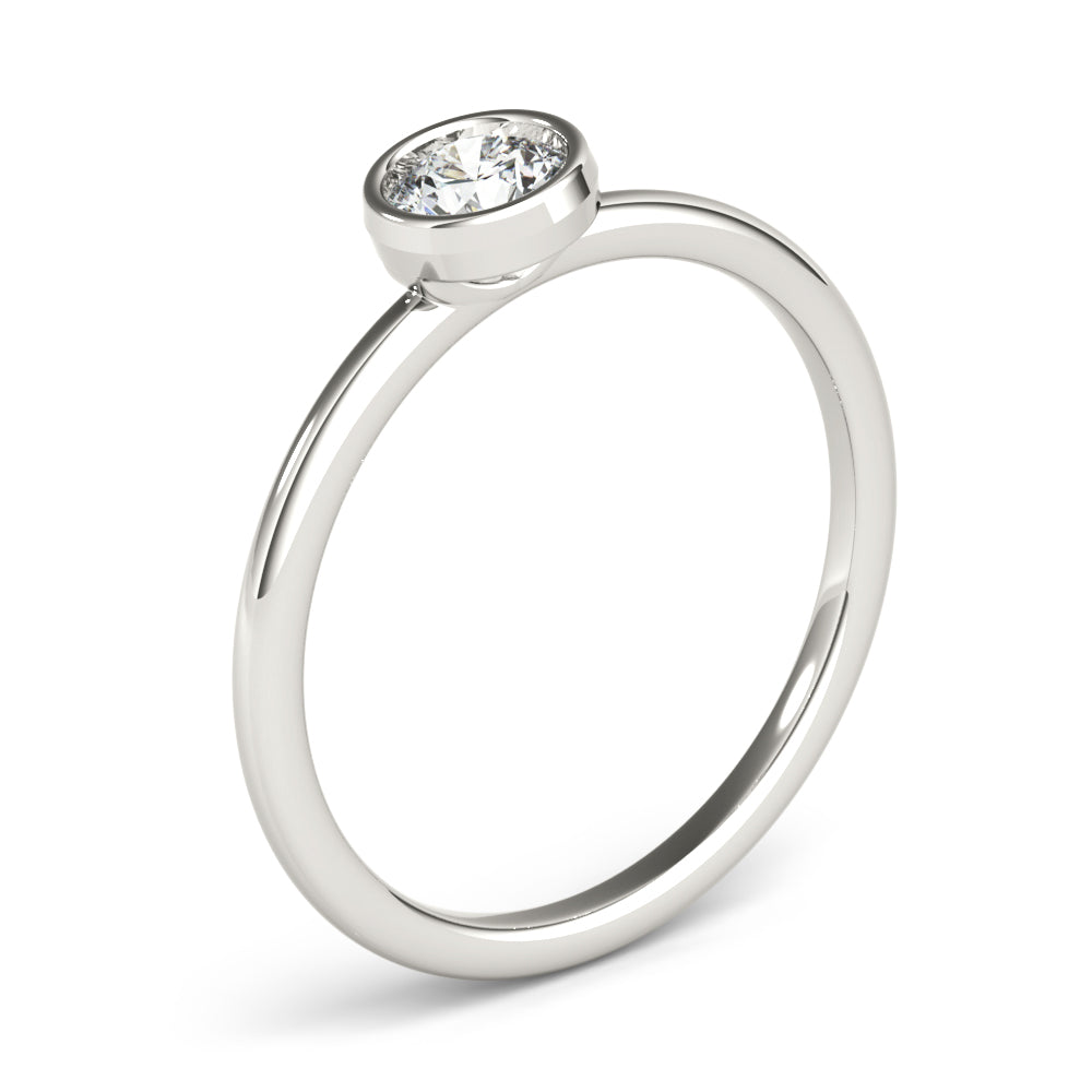 1/3 ct tw Round Lab Grown Diamond Solitaire Ring in 14K White Gold