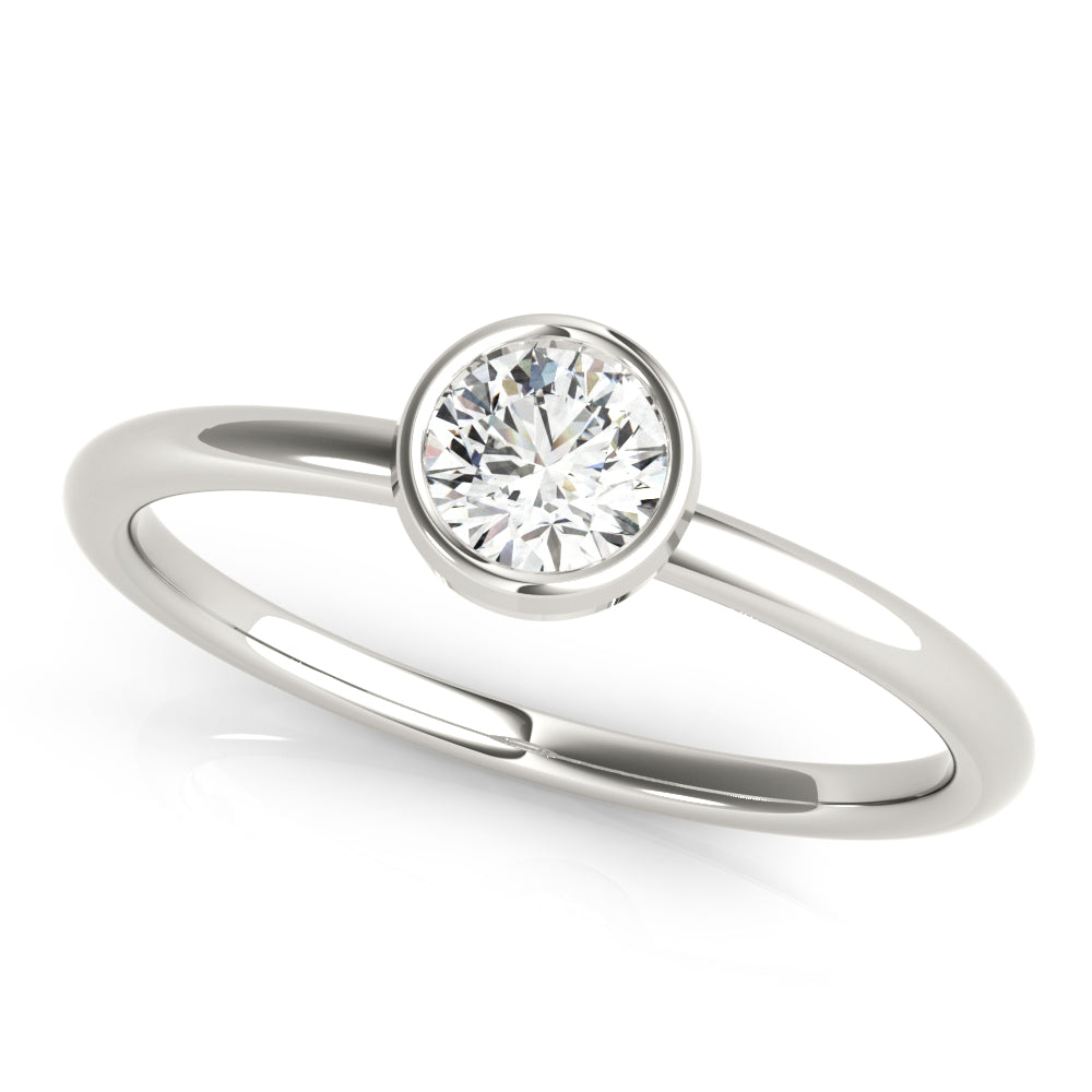 1/3 ct tw Round Lab Grown Diamond Solitaire Ring in 14K White Gold