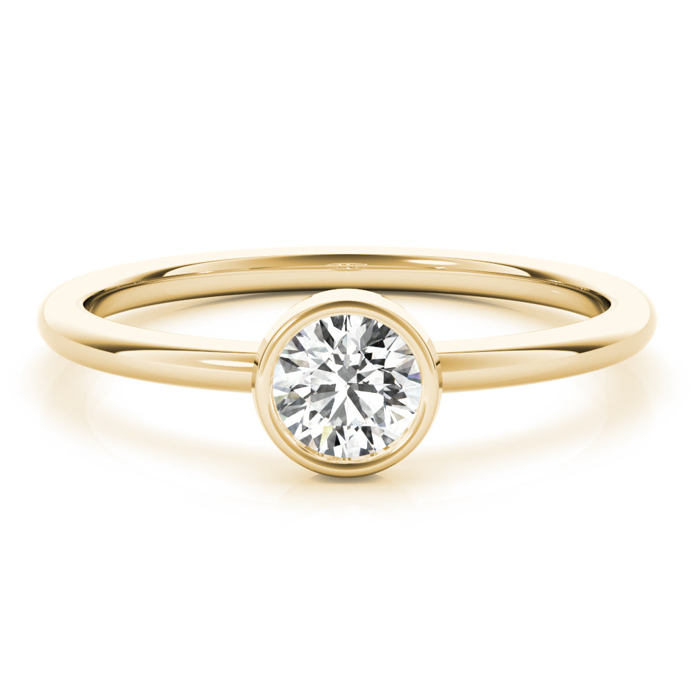 1/3 ct tw Round Lab Grown Diamond Solitaire Ring in 14K Yellow Gold