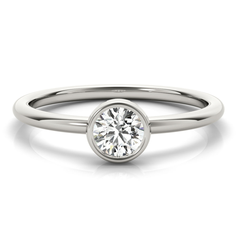 1/3 ct tw Round Lab Grown Diamond Solitaire Ring in 14K White Gold