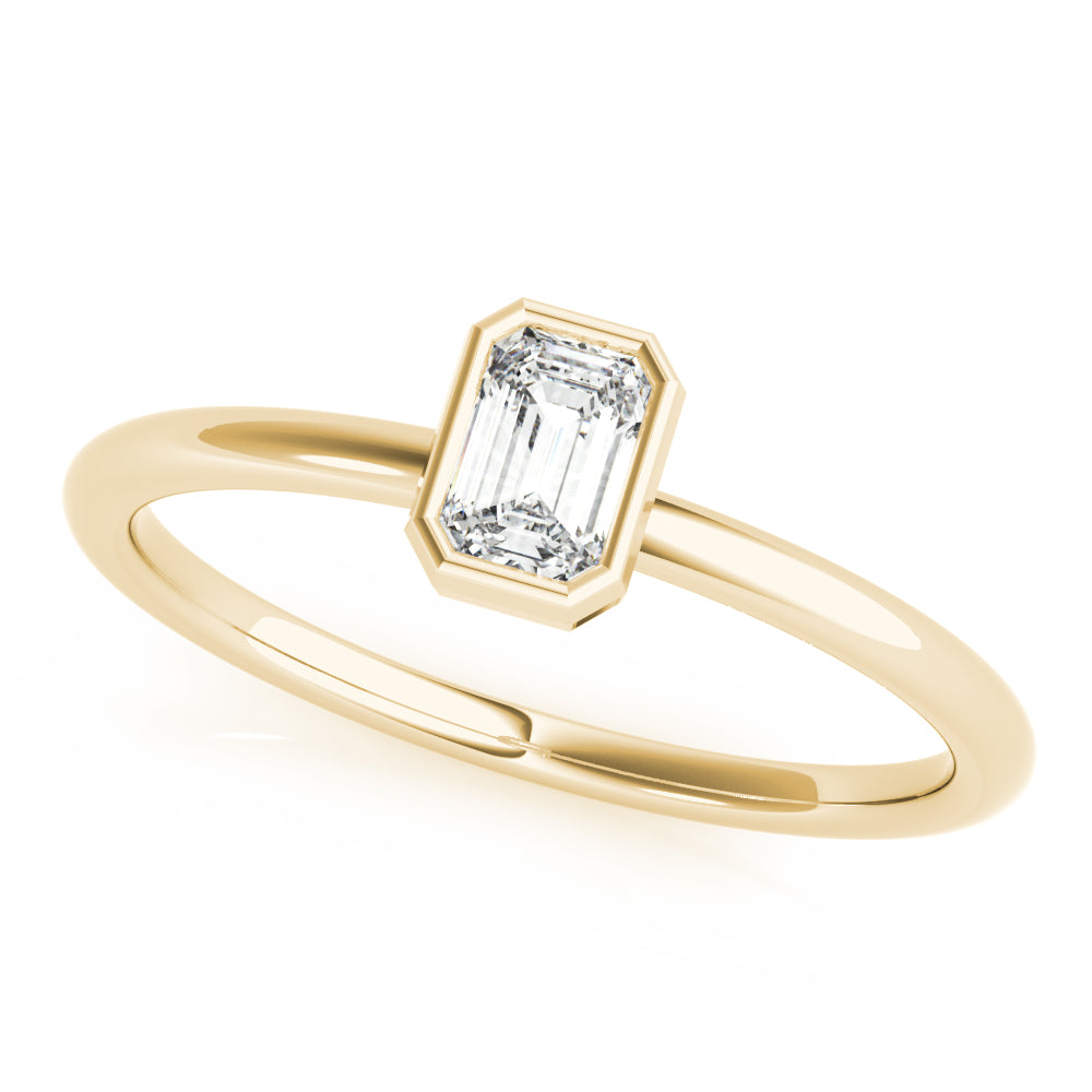 1/3 ct tw Emerald-Cut Lab Grown Diamond Solitaire Ring in 14K Yellow Gold