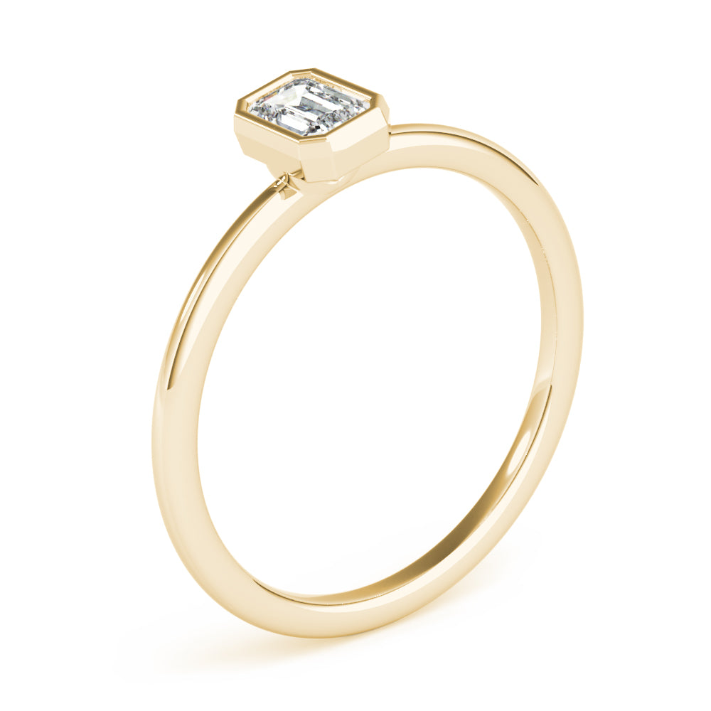 1/3 ct tw Emerald-Cut Lab Grown Diamond Solitaire Ring in 14K Yellow Gold