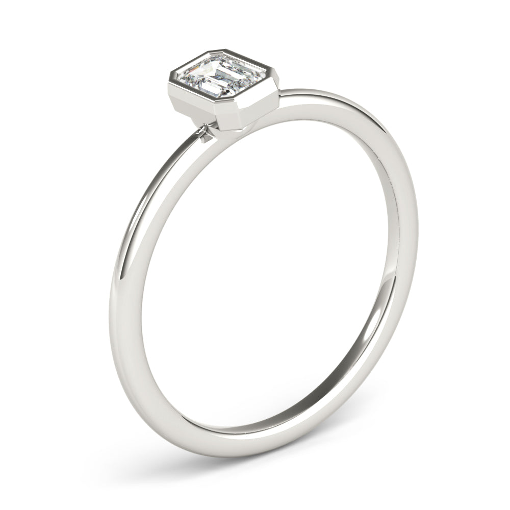 1/3 ct tw Emerald-Cut Lab Grown Diamond Solitaire Ring in 14K White Gold