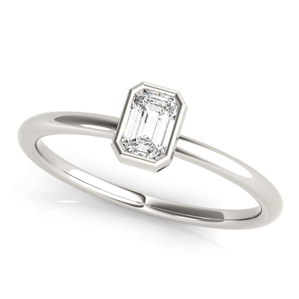 1/3 ct tw Emerald-Cut Lab Grown Diamond Solitaire Ring in 14K White Gold
