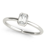 1/3 ct tw Emerald-Cut Lab Grown Diamond Solitaire Ring in 14K White Gold
