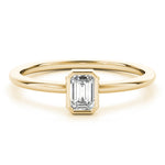 1/3 ct tw Emerald-Cut Lab Grown Diamond Solitaire Ring in 14K Yellow Gold