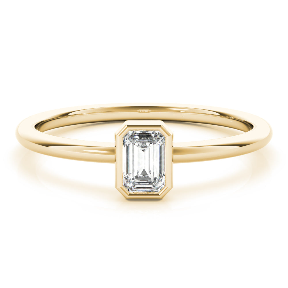 1/3 ct tw Emerald-Cut Lab Grown Diamond Solitaire Ring in 14K Yellow Gold