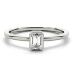 1/3 ct tw Emerald-Cut Lab Grown Diamond Solitaire Ring in 14K White Gold