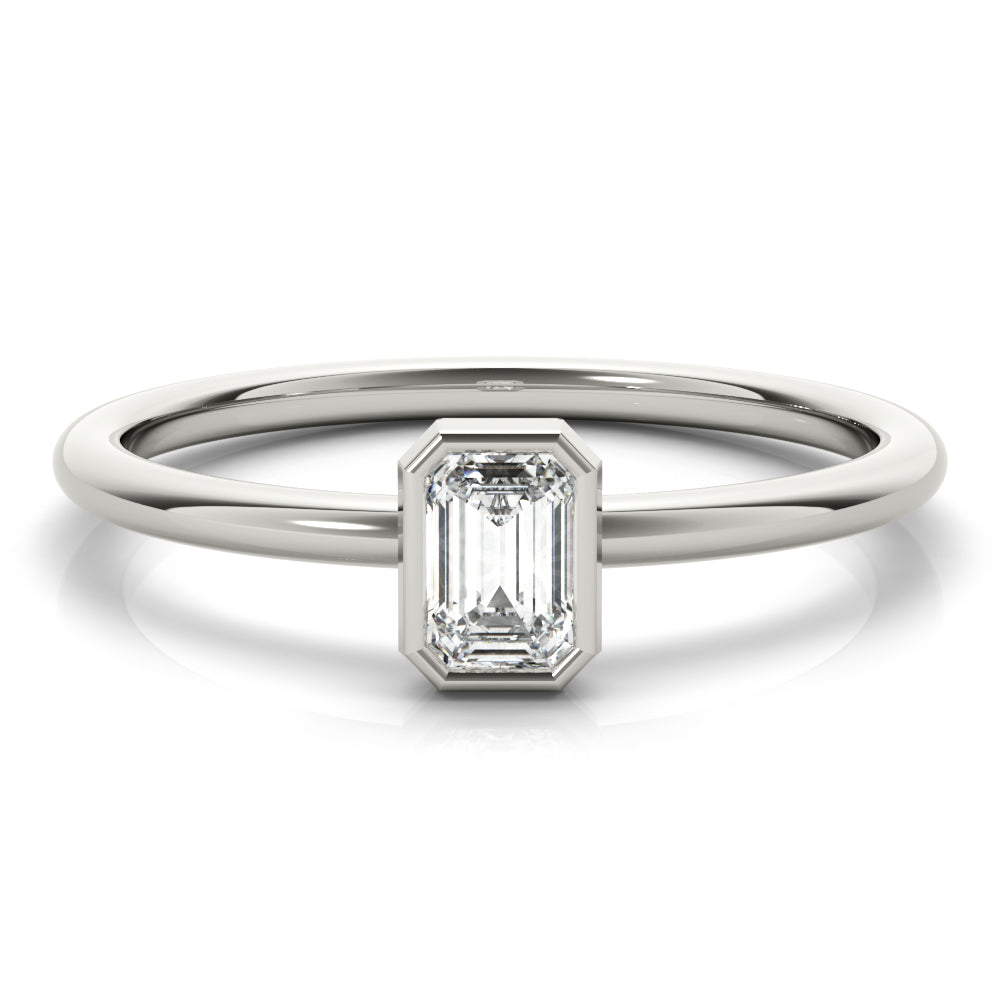 1/3 ct tw Emerald-Cut Lab Grown Diamond Solitaire Ring in 14K White Gold