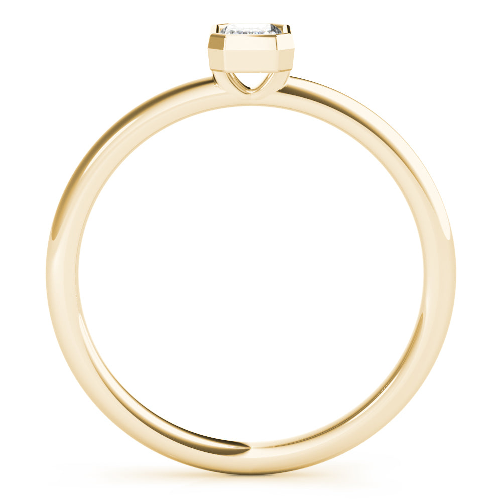 1/3 ct tw Emerald-Cut Lab Grown Diamond Solitaire Ring in 14K Yellow Gold