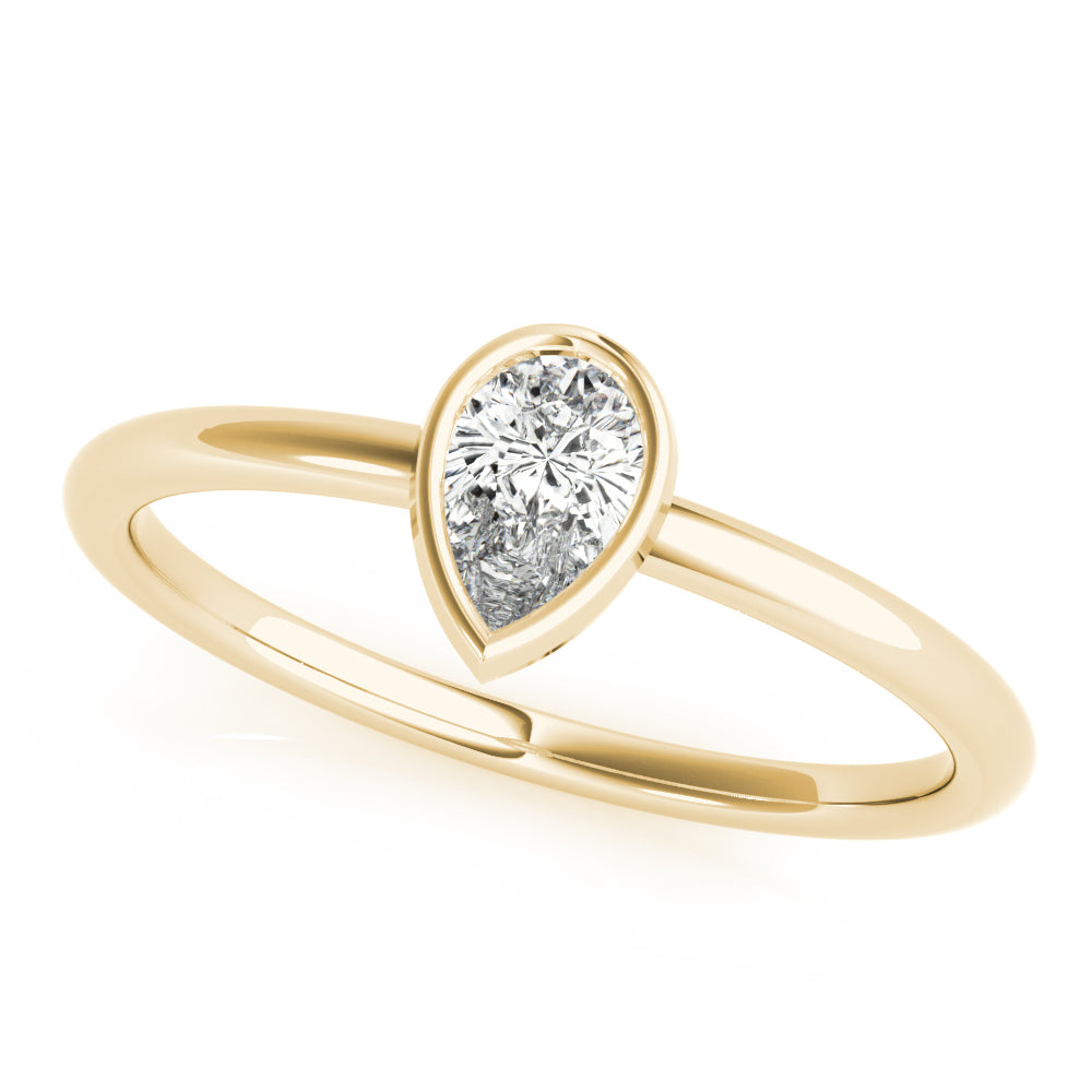 1/4 ct tw Pear Lab Grown Diamond Solitaire Ring in 14K Yellow Gold
