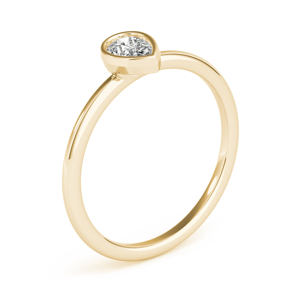 1/4 ct tw Pear Lab Grown Diamond Solitaire Ring in 14K Yellow Gold