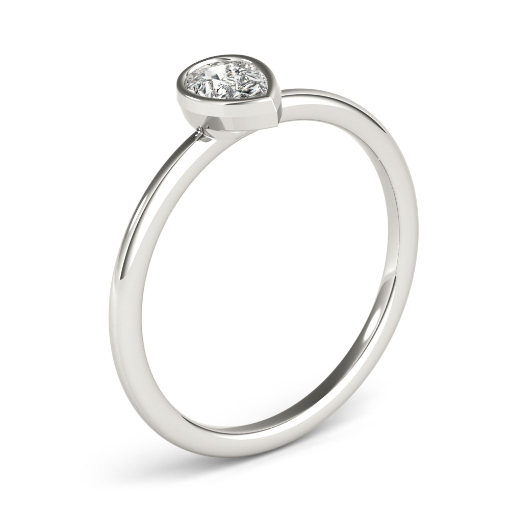 1/4 ct tw Pear Lab Grown Diamond Solitaire Ring in 14K White Gold