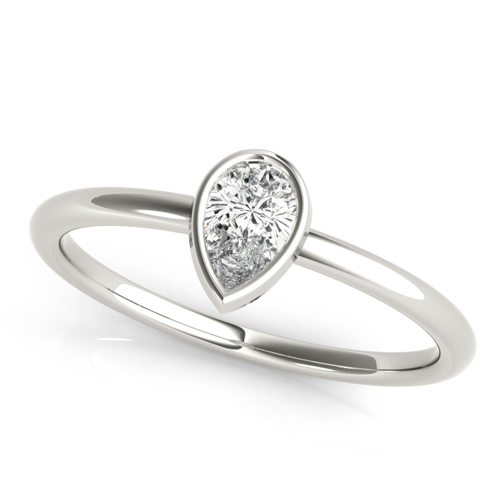 1/4 ct tw Pear Lab Grown Diamond Solitaire Ring in 14K White Gold