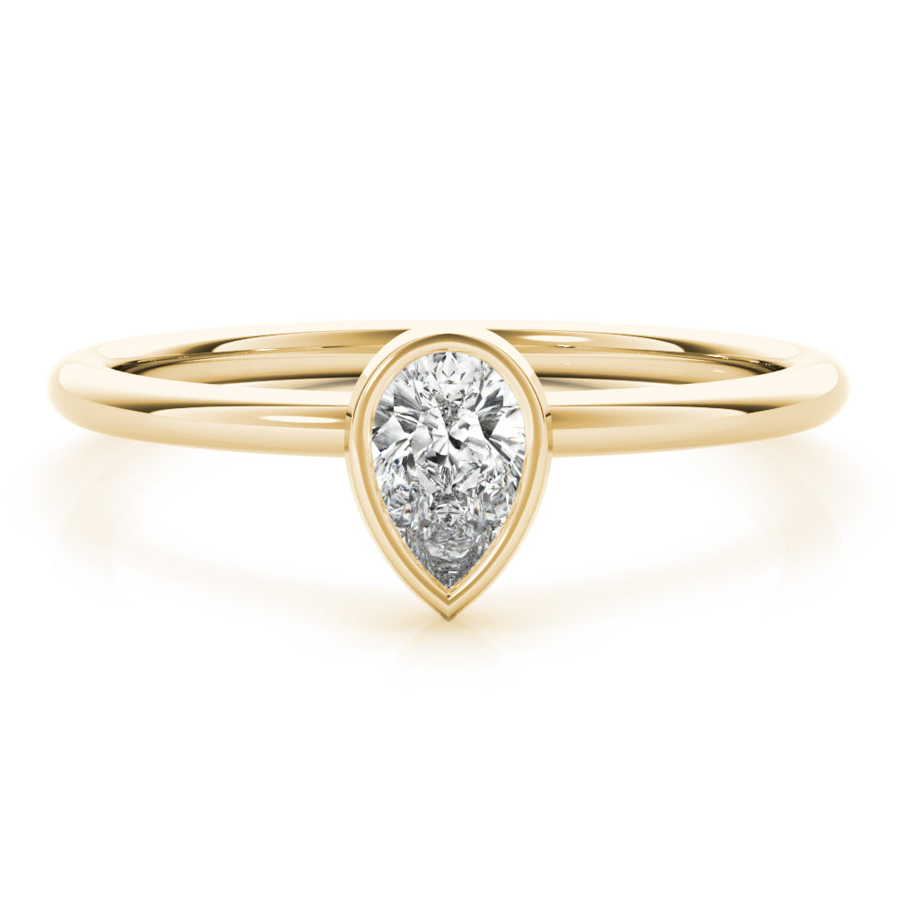 1/4 ct tw Pear Lab Grown Diamond Solitaire Ring in 14K Yellow Gold