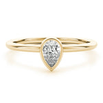 1/4 ct tw Pear Lab Grown Diamond Solitaire Ring in 14K Yellow Gold