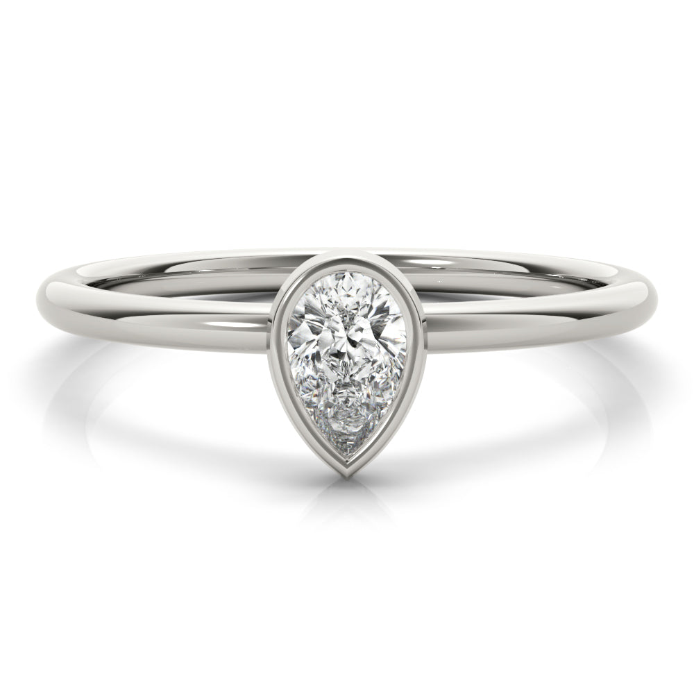 1/4 ct tw Pear Lab Grown Diamond Solitaire Ring in 14K White Gold