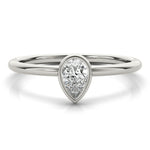 1/4 ct tw Pear Lab Grown Diamond Solitaire Ring in 14K White Gold