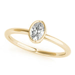 1/4 ct tw Oval Lab Grown Diamond Solitaire Ring in 14K Yellow Gold