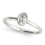 1/4 ct tw Oval Lab Grown Diamond Solitaire Ring in 14K White Gold