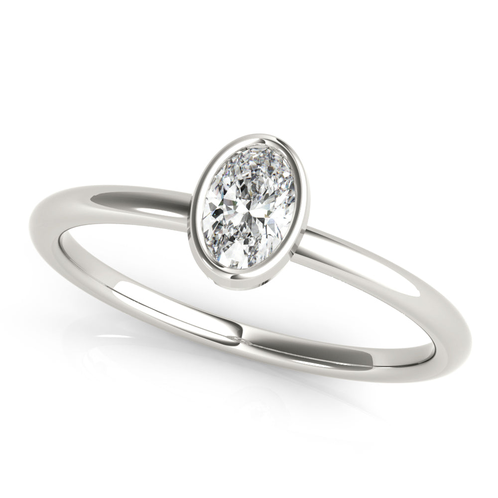 1/4 ct tw Oval Lab Grown Diamond Solitaire Ring in 14K White Gold