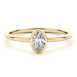 1/4 ct tw Oval Lab Grown Diamond Solitaire Ring in 14K Yellow Gold