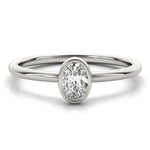 1/4 ct tw Oval Lab Grown Diamond Solitaire Ring in 14K White Gold