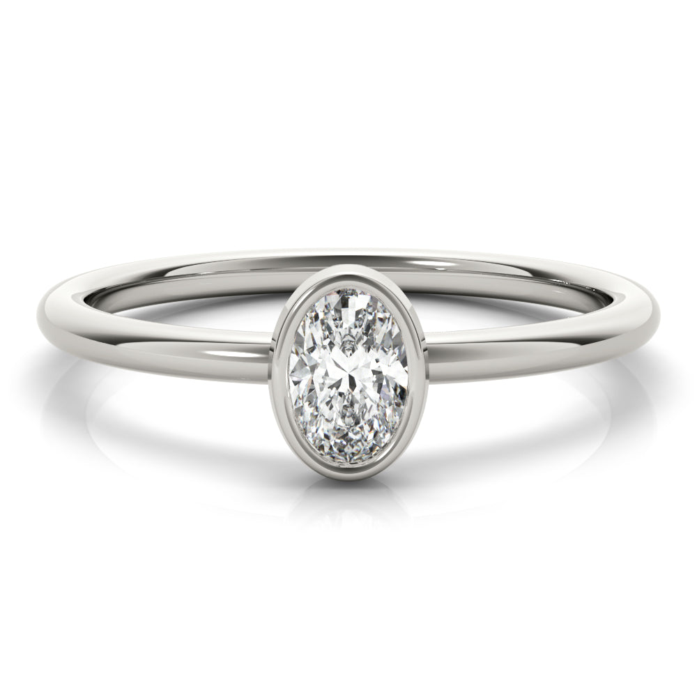 1/4 ct tw Oval Lab Grown Diamond Solitaire Ring in 14K White Gold