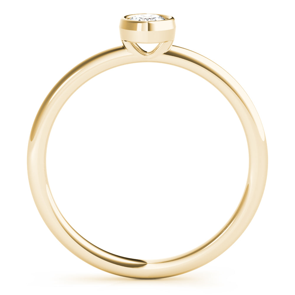 1/4 ct tw Oval Lab Grown Diamond Solitaire Ring in 14K Yellow Gold