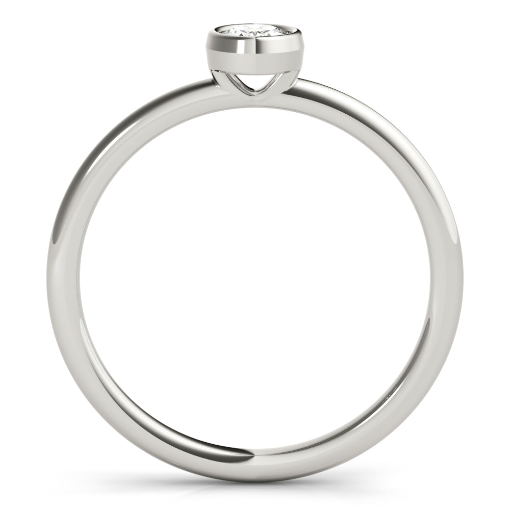 1/4 ct tw Oval Lab Grown Diamond Solitaire Ring in 14K White Gold