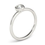 3/8 ct tw Cushion Lab Grown Diamond Solitaire Ring in 14K White Gold