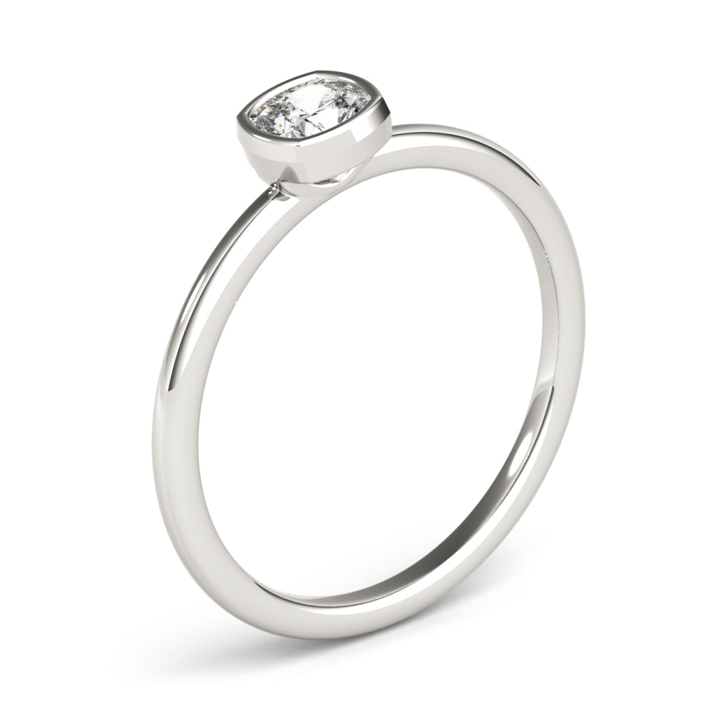 3/8 ct tw Cushion Lab Grown Diamond Solitaire Ring in 14K White Gold